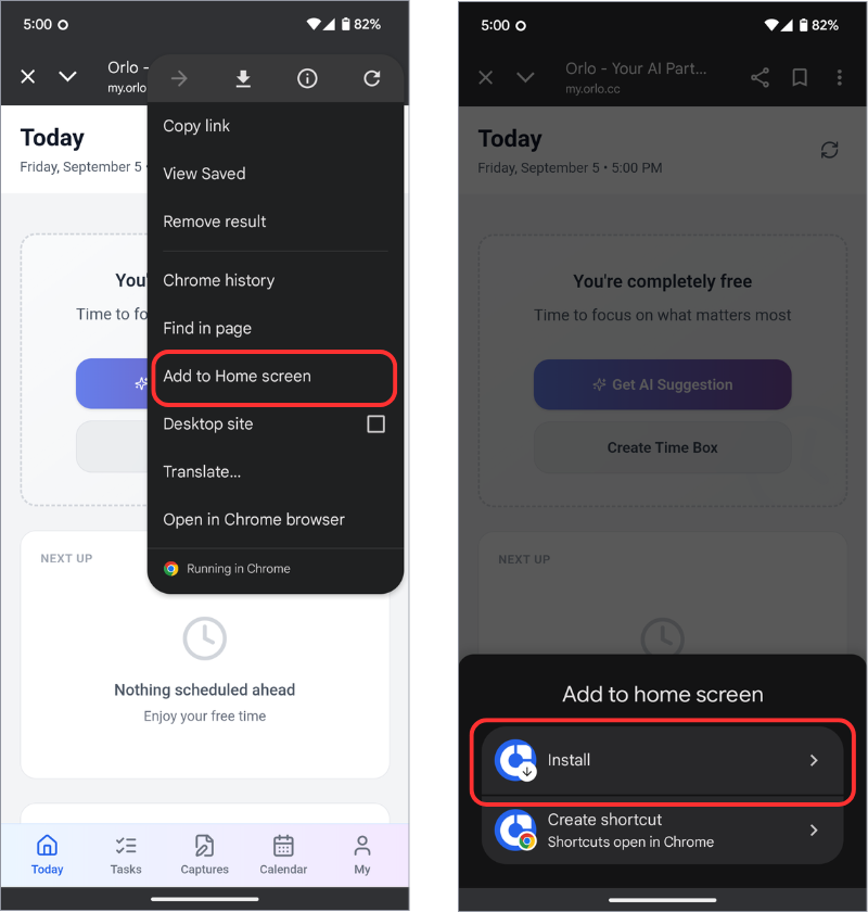 Android installation steps